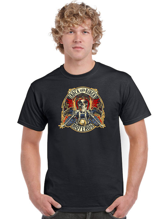 Pegasus Rock & Rider Moteros T-shirt Black Cotton