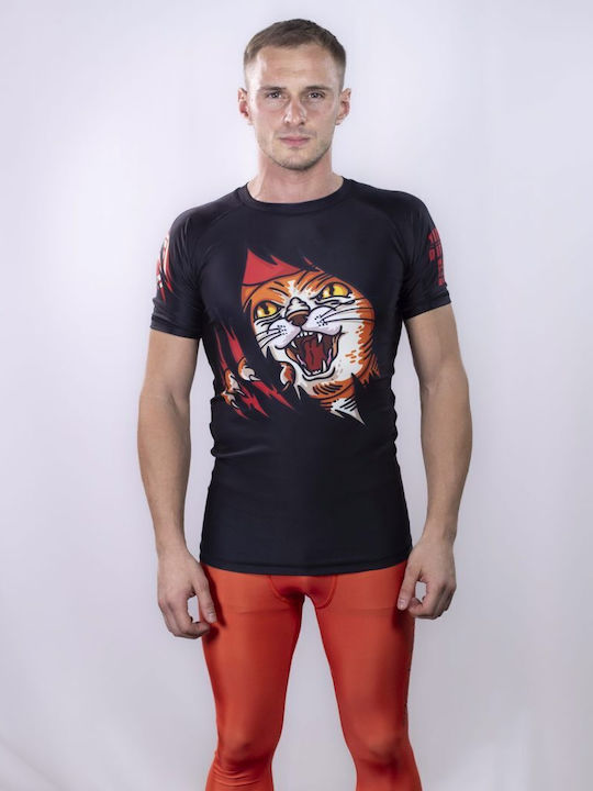 Koarena Koarena Ripper Cat Ανδρική Κοντομάνικη Μπλούζα KAR105 για Jiu-Jitsu Μαύρη