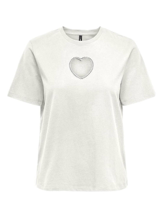 Only Love Damen T-Shirt Weiß