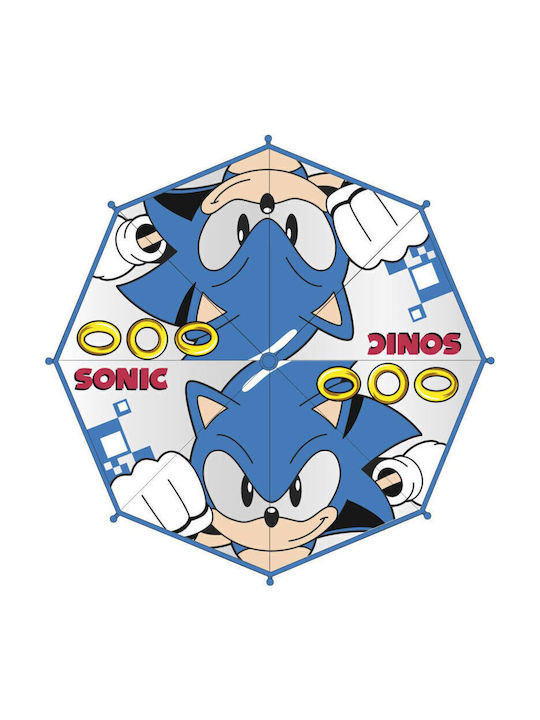 Sonic Kinder Regenschirm Gebogener Handgriff Bunt mit Durchmesser 45cm.