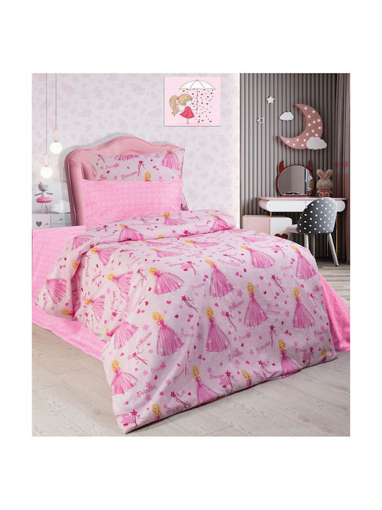 Dimcol Princess Kids Duvet Cover Single Pink 16...