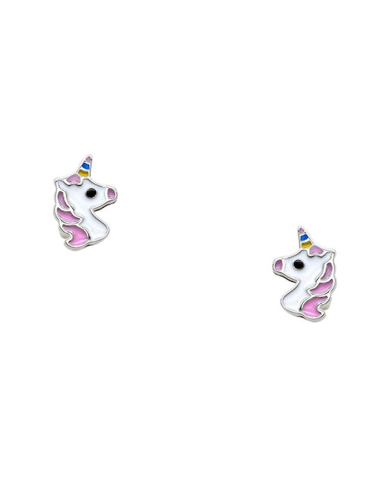 Kids Earrings Studs Unicorns made of Silver