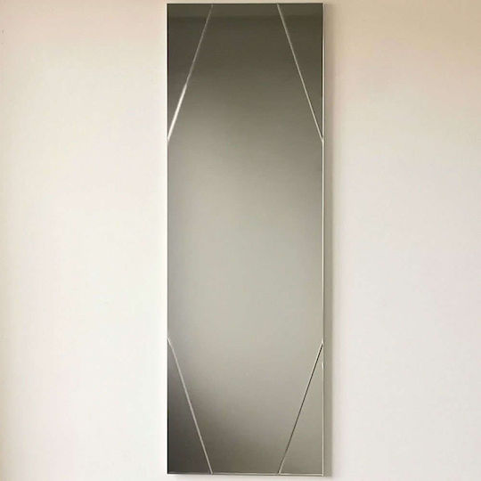 Aberto Design Wandspiegel mit Gray Hölzernes Rahmen 105x35cm 1Stück