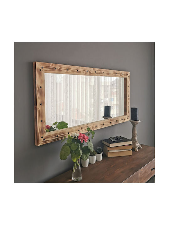 Aberto Design Wall Mirror with White Wooden Frame 110x50cm 1pcs