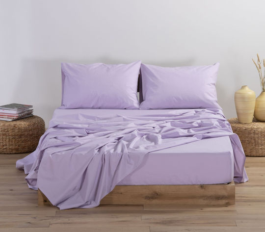 Nef-Nef Homeware Basic Υπέρδιπλο 160x200+30εκ. με Λάστιχο Lavender