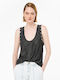 Pinko Women's Summer Blouse Linen Sleeveless Black