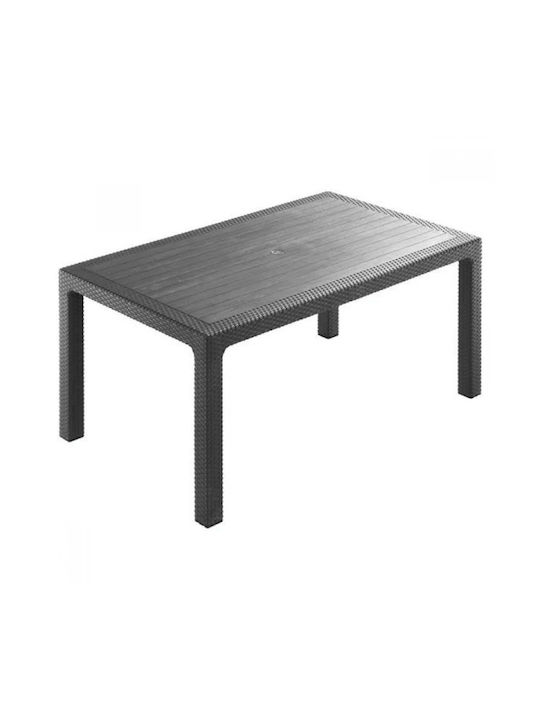 Τραπέζι Εξωτερικού Χώρου από Πολυπροπυλένιο Ανθρακί 120x70x75εκ.