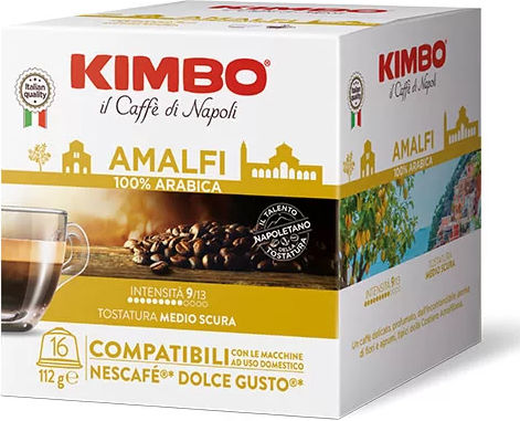 Kimbo Kapseln Espresso Amalfi Kompatibel mit Maschine Dolce Gusto 96Mützen