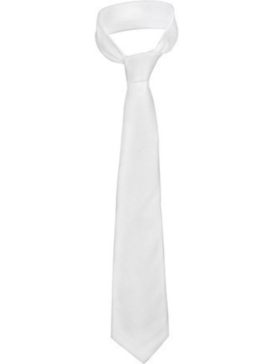 Valento Ανδρική Γραβάτα Συνθετική Μονόχρωμη σε Λευκό Χρώμα