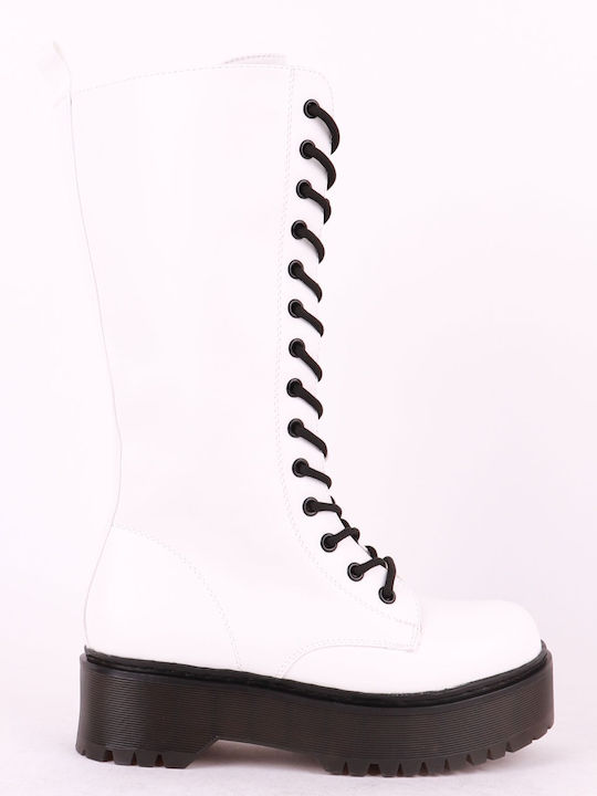 Alta Moda Women's Boots with Laces White