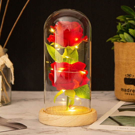Παντοτινό Τριαντάφυλλο Κόκκινο 11.5cm με LED