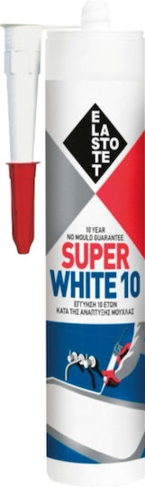 Elastotet Super White 10 Σφραγιστική Σιλικόνη Ενυδρείου Λευκή 280ml