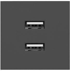 Orno Χωνευτή Πρίζα με 2 Θύρες USB Μαύρη