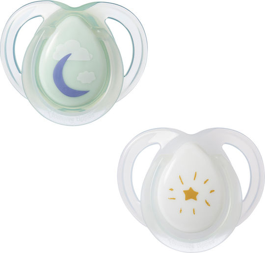 Tommee Tippee Night Orthodontic Pacifiers Silicone Night for 0-6 months 2pcs