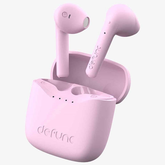 Defunc True Lite Earbud Bluetooth Handsfree Ακουστικά με Αντοχή στον Ιδρώτα και Θήκη Φόρτισης Ροζ