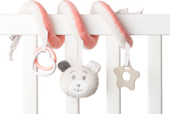 Amek Toys Spiral Toy for Crib and Stroller with Teether Bear Pink for 0++ Months
