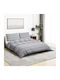 vidaXL Duvet Cover Set Cotton Double with 2 Pillowcases 200x200 Grey