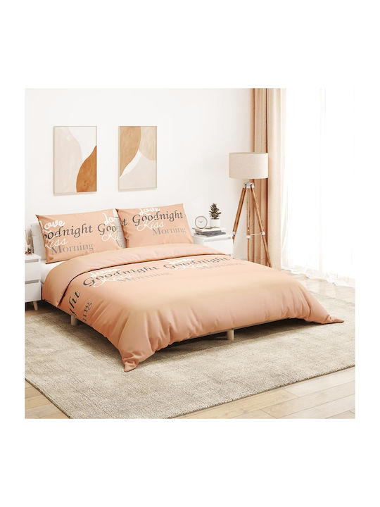 vidaXL Комплект Плик за Завивка Памучен Кинг Сайз с 2 Калъфки 260x220 Розов