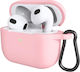 Coolyer Θήκη Πλαστική με Γάντζο σε Ροζ χρώμα για Apple AirPods Pro