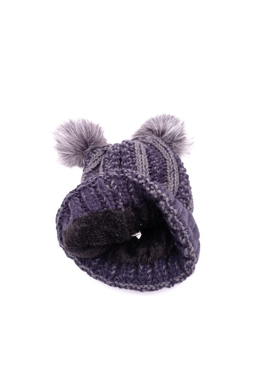 Kids Beanie Knitted Blue