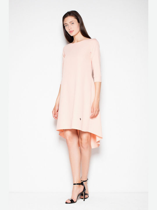 Venaton All Day 3/4 Sleeve Mini Dress Pink