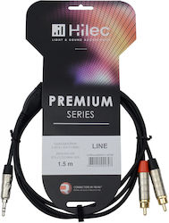 Hilec 3,5mm Stecker-2x RCA-Stecker 1,5m Hilec 3,5mm Stecker-2x RCA-Stecker 1,5m