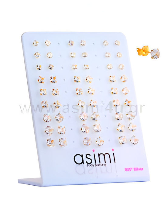 Asimi Body Piercing Златни Карфовати Детски Обици от Сребро