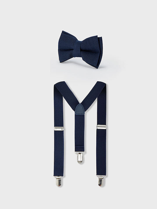 Mayoral Kids Bow Tie Set with Suspenders Navy Blue
