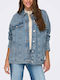 Only Women's Long Jean Jacket for Spring or Autumn Medium Blue