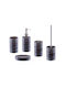Zeller Badezimmer-Accessoire-Set Keramik Schwarz 4Stück