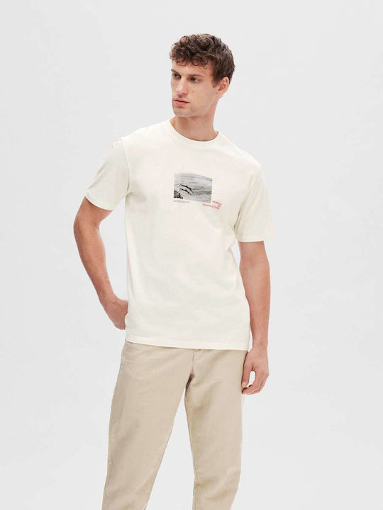 Selected Men's Short Sleeve T-shirt White