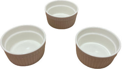 Excellent Houseware Servierschüssel Rund aus Porzellan Weiß mit Durchmesser 10cm 3Stück