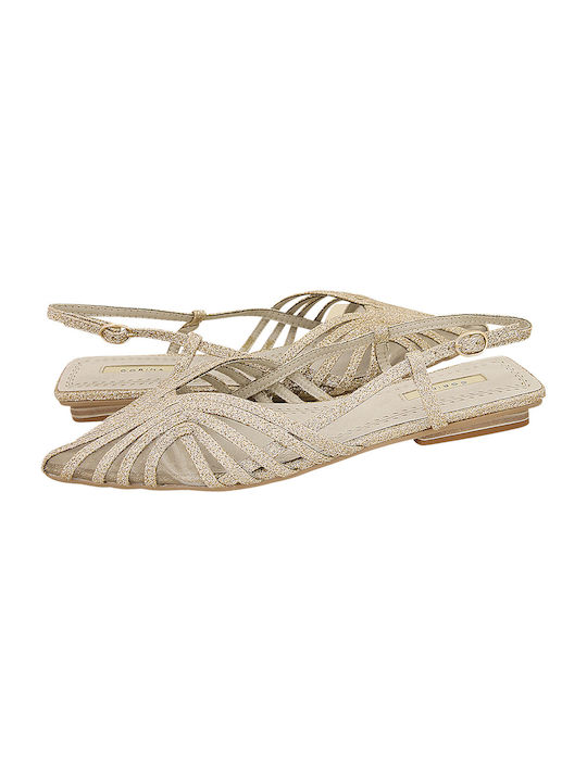 Corina Suede Ballerinas Gold