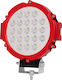 GloboStar Pro Series Rundς Wasserdicht Scheinwerfer Auto LED 10 - 30V 63W 17.5cm mit Rot Beleuchtung 1Stück
