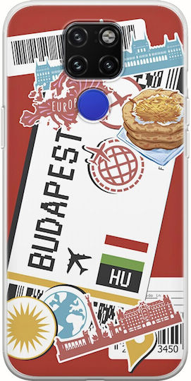 Ticket To Budapest Umschlag Rückseite Silikon Mehrfarbig (Huawei Mate 20)