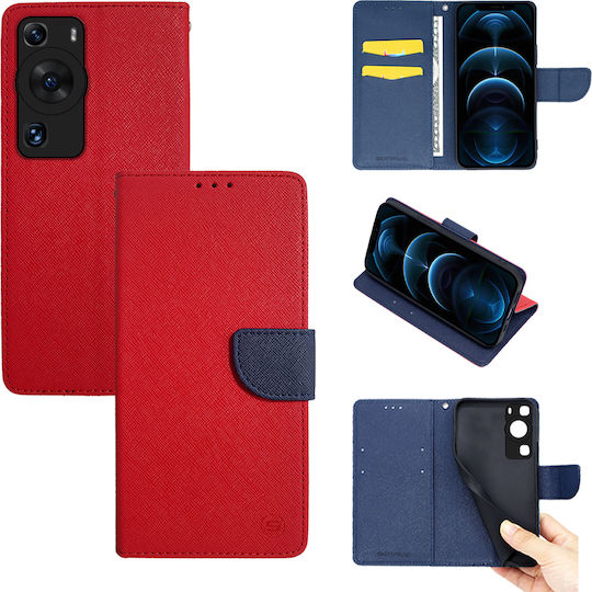 Sonique Trend Портмоне Изкуствена кожа / Силикон Червен (Huawei P60 Pro)