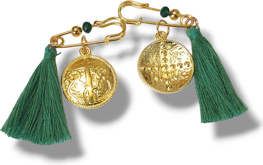 The Art of Beading Christening Charm with Metal Green Safety Pin 20 Pieces