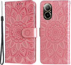 Embossed Sunflower Wallet Pink (Realme C67)