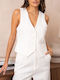 Cuca Women's Vest with Buttons White