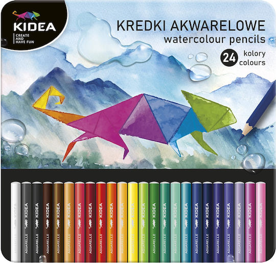 Wasserfarbstifte 24 Farben in Metallbox Kidea