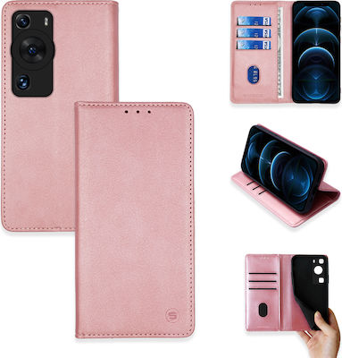 Sonique Vintage Magnet Portofel Piele artificială / Plastic / Silicon Rose Gold (Huawei P60 Pro)