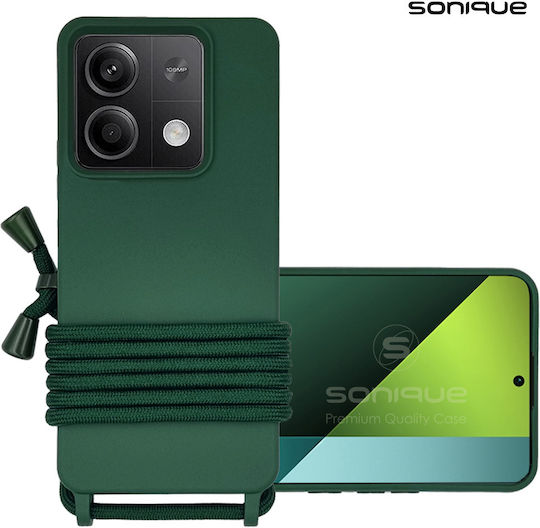 Sonique Umschlag Rückseite Silikon 0.5mm mit Band Grün (Redmi Note 13 5G -> Redmi Note 13 5G)