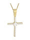 Damen Gold Kreuz 14K mit Kette