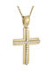 Damen Gold Kreuz 14K mit Kette