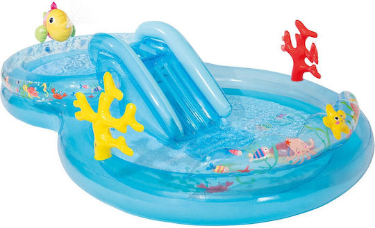 Intex Play Center Παιδική Στρογγυλή Πισίνα PVC 206lt Φουσκωτή 310x71εκ. Γαλάζια