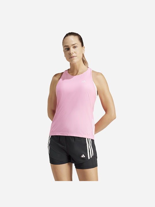 Adidas Γυναικεία Αθλητική Μπλούζα Αμάνικη Fast Drying με Διαφάνεια Ροζ