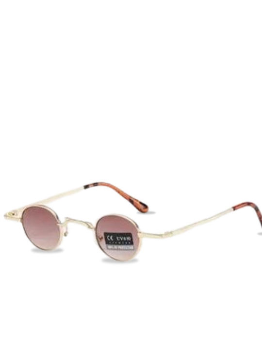 Max Air Unisex Sunglasses with Gold Metal Frame and Brown Gradient Lens