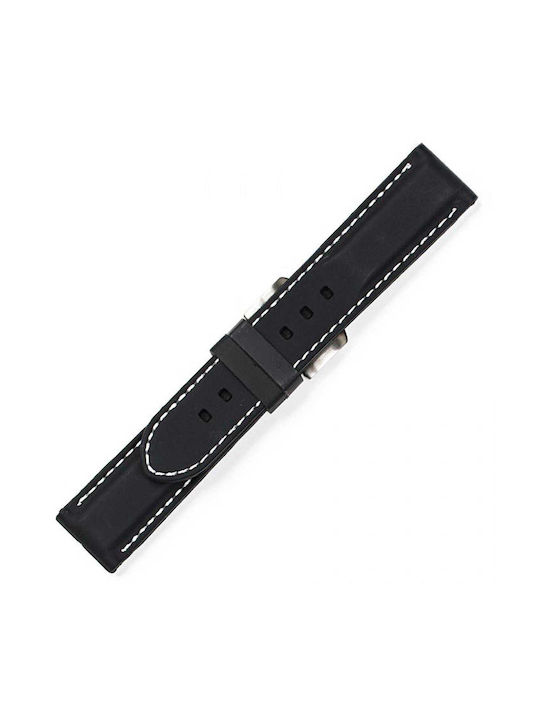 Silicone Watch Band Black/White 22mm