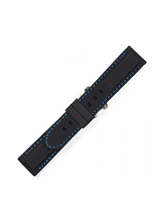 Silicone Strap Black/Blue 26mm