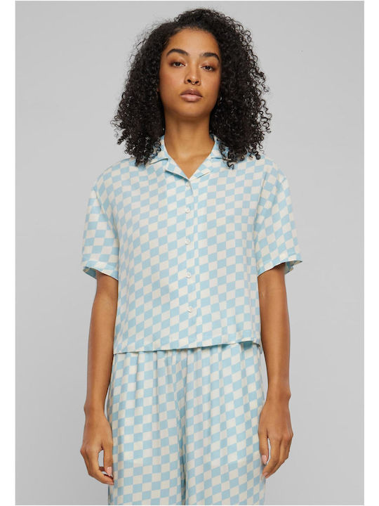 Urban Classics Kurzärmelig Damen Hemd ocean blu...
